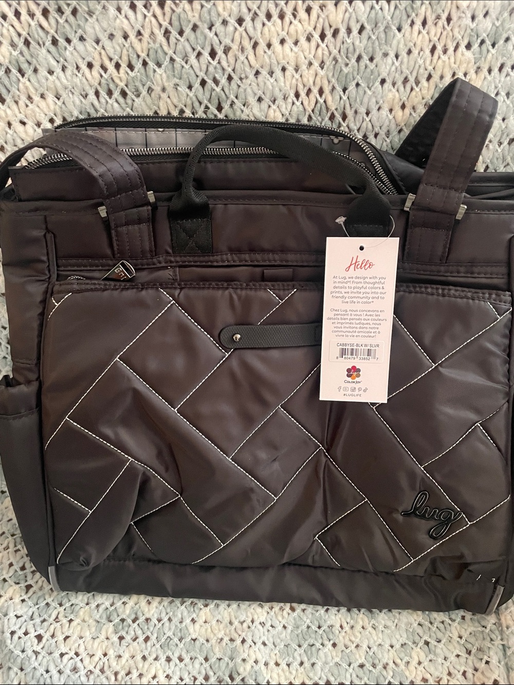 NWT- Lug Cabby SE Black w/ Silver Stitch